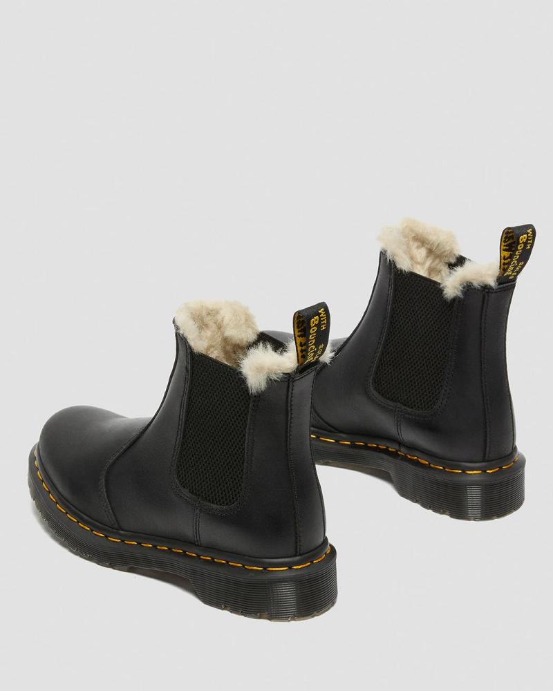 Dr Martens 2976 Faux Fur Forede Ankelstøvler Dame Sort | DK 24GSO